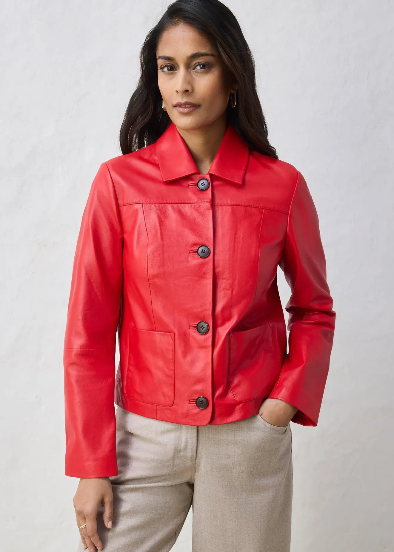 bonprix Veste courte en cuir nappa d’agneau|Femme Premium|Vestes & Manteaux