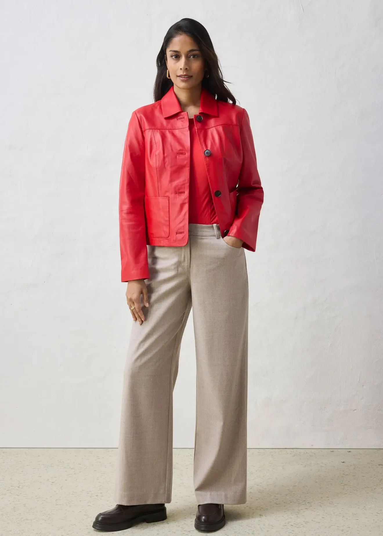 bonprix Veste courte en cuir nappa d’agneau|Femme Premium|Vestes & Manteaux