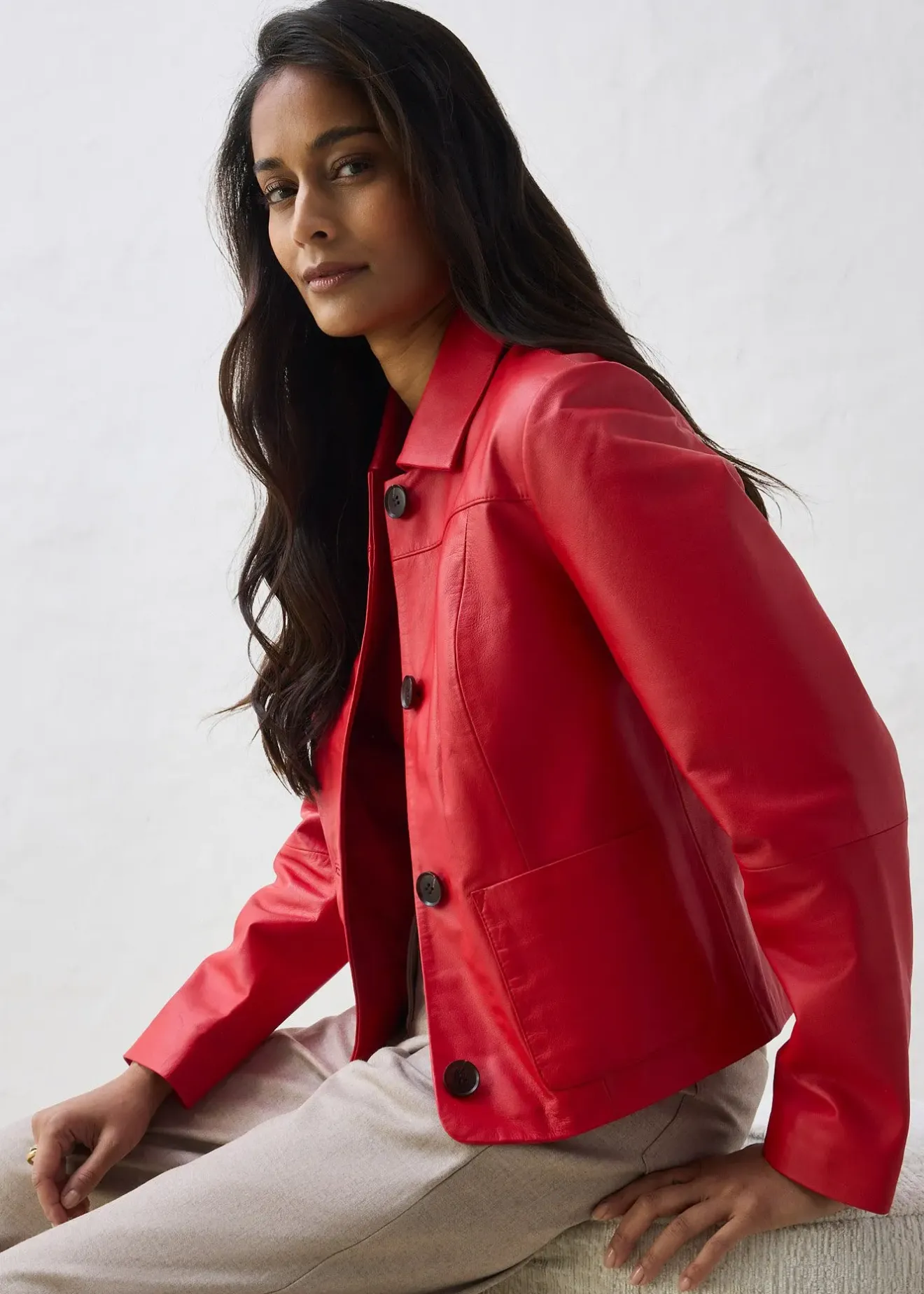 bonprix Veste courte en cuir nappa d’agneau|Femme Premium|Vestes & Manteaux