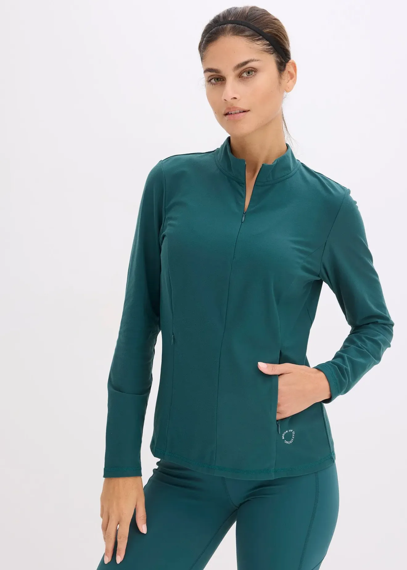 Femme bonprix Vêtements Thermiques|Vêtements De Sport|Veste de sport chaude à séchage rapide, demi-zip