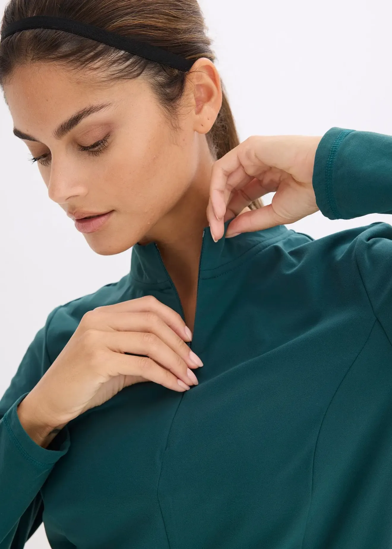 Femme bonprix Vêtements Thermiques|Vêtements De Sport|Veste de sport chaude à séchage rapide, demi-zip