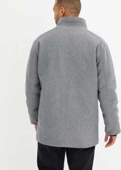 Homme bonprix Vêtements De Plein Air|Vestes|Veste d’hiver aspect laine avec empiècement coupe-vent