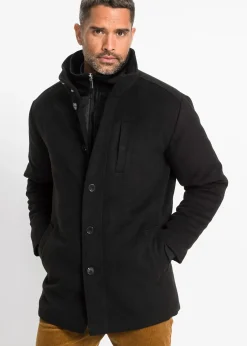 bonprix Veste d’hiver aspect laine avec empiècement coupe-vent|Homme Vêtements De Plein Air|Vestes