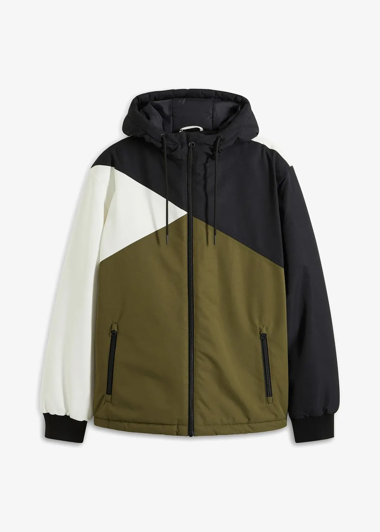 Homme bonprix Vestes|Veste d’hiver tricolore à capuche