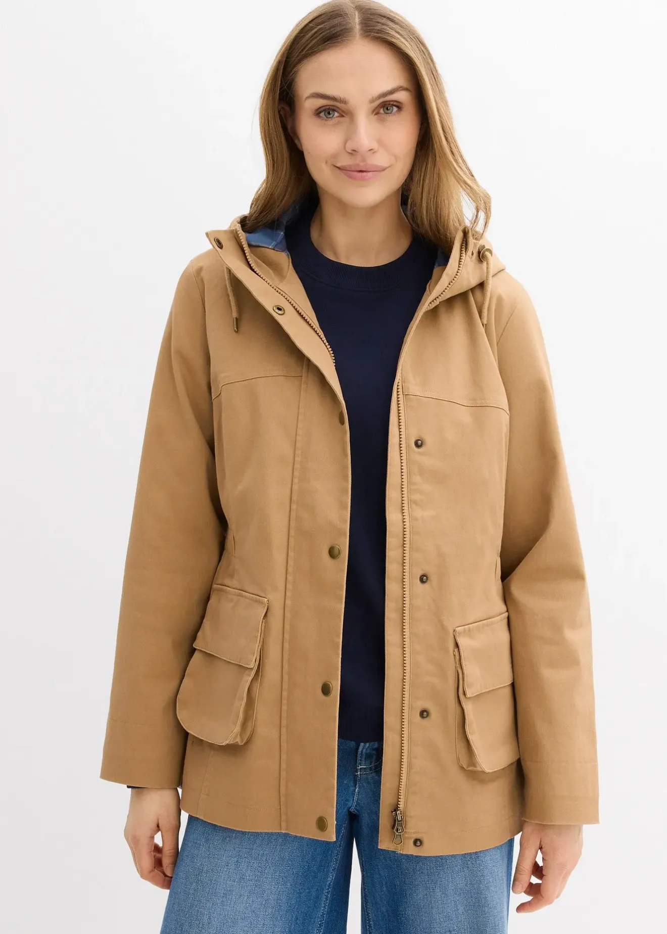 Femme bonprix Vestes & Manteaux|Veste déperlante avec doublure à carreaux