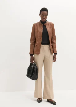 bonprix Veste en cuir nappa d’agneau|Femme Premium|Vestes & Manteaux