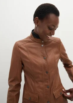 bonprix Veste en cuir nappa d’agneau|Femme Premium|Vestes & Manteaux