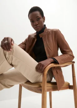 bonprix Veste en cuir nappa d’agneau|Femme Premium|Vestes & Manteaux