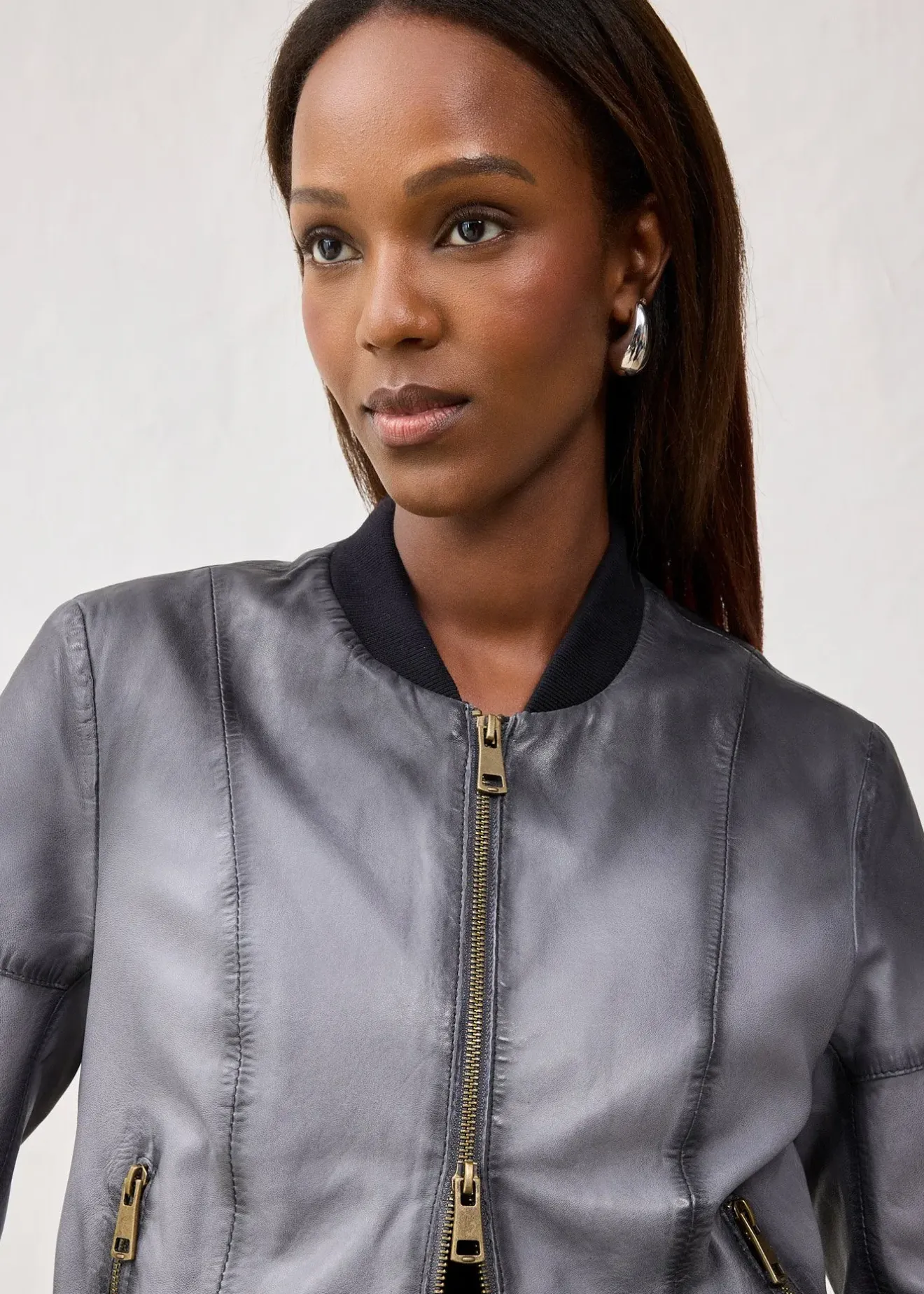 bonprix Veste en cuir nappa d’agneau|Femme Premium|Vestes & Manteaux