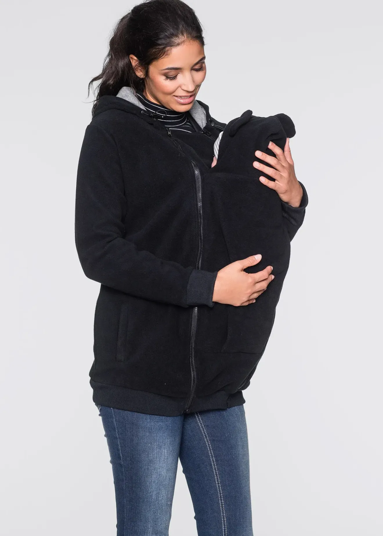 Femme bonprix Femme Enceinte|Veste 2en1 en polaire pour la grossesse avec fonction portage
