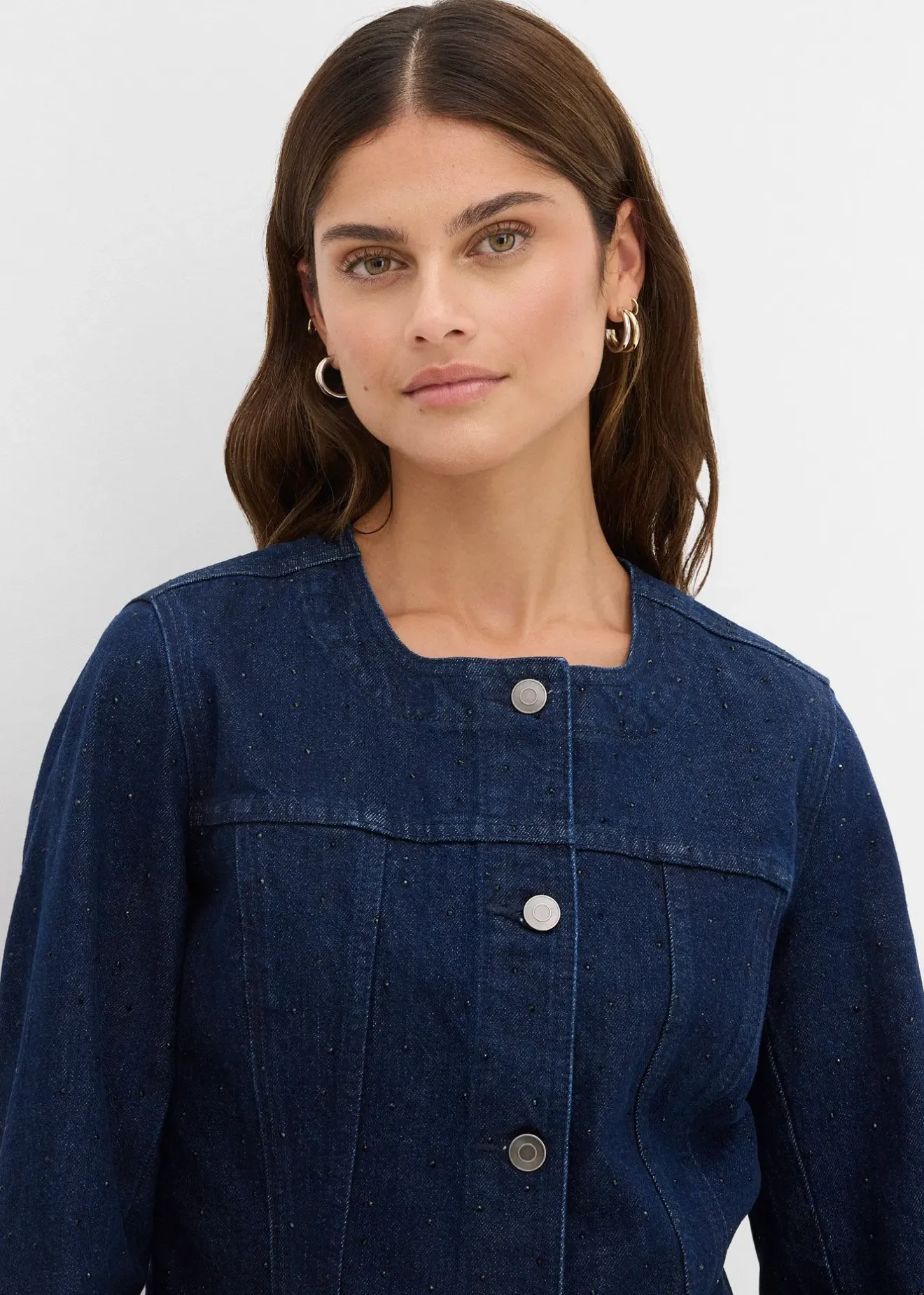 bonprix Veste en jean à strass|Femme Vestes & Manteaux