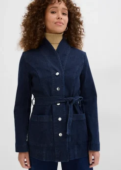 Femme bonprix Vestes & Manteaux|Veste en jean avec ceinture
