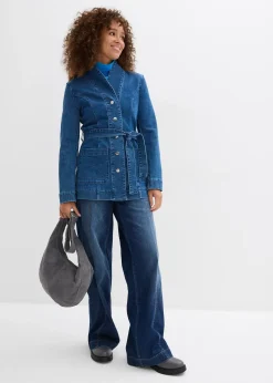 bonprix Veste en jean avec ceinture|Femme Vestes & Manteaux