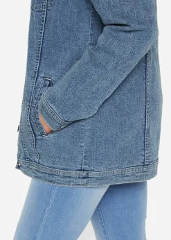 bonprix Veste en jean extensible, coupe boyfriend|Femme Vestes & Manteaux