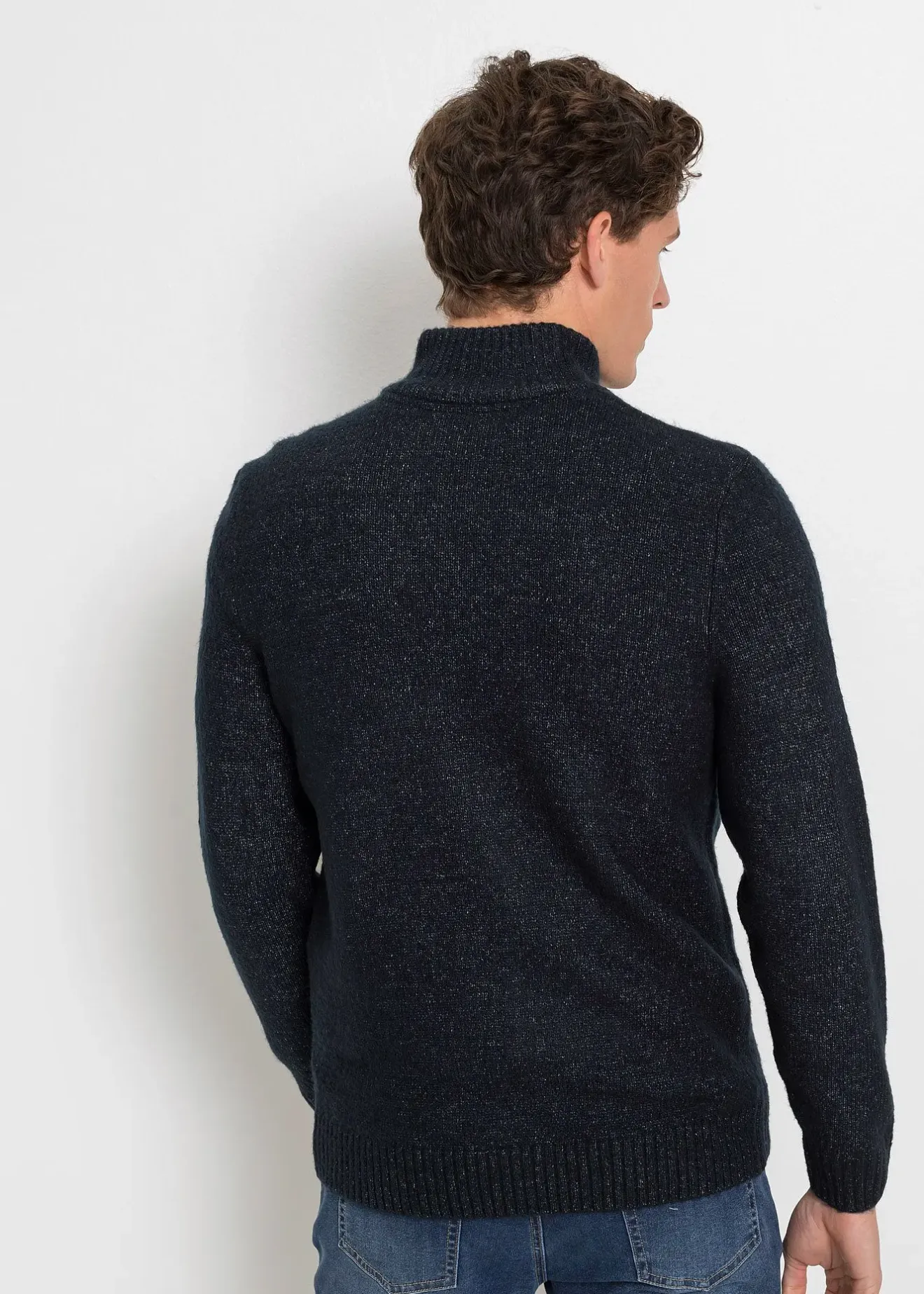 Homme bonprix Pulls & Gilets|Veste en maille à col montant