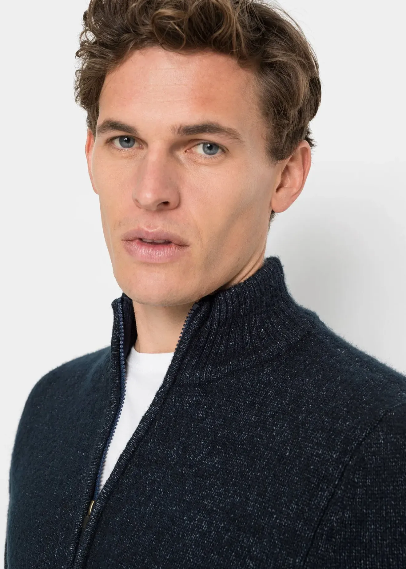 Homme bonprix Pulls & Gilets|Veste en maille à col montant