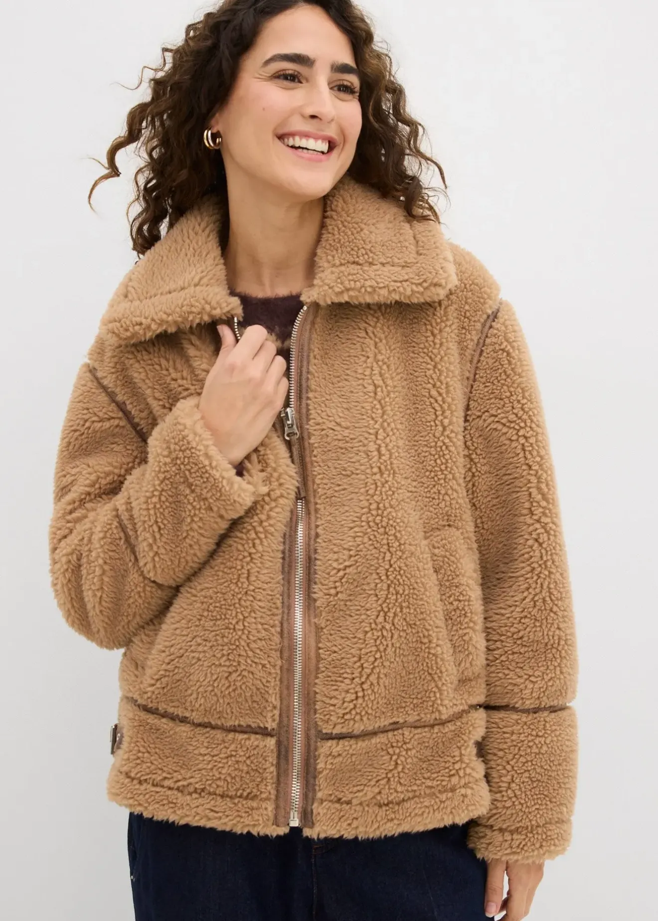 bonprix Veste en sherpa|Femme Vestes & Manteaux