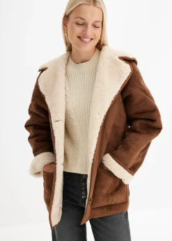 bonprix Veste en sherpa à capuche|Femme Vestes & Manteaux