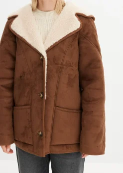 bonprix Veste en sherpa à capuche|Femme Vestes & Manteaux