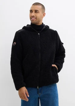 bonprix Veste en sherpa avec empiècement mesh et capuche|Homme Vêtements De Plein Air|Vestes