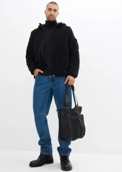 bonprix Veste en sherpa avec empiècement mesh et capuche|Homme Vêtements De Plein Air|Vestes