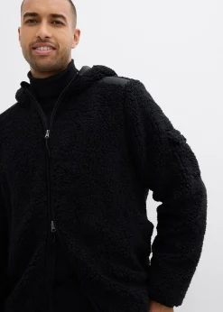 bonprix Veste en sherpa avec empiècement mesh et capuche|Homme Vêtements De Plein Air|Vestes