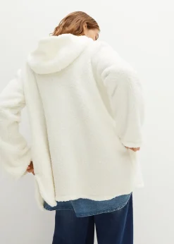 Femme bonprix Sweats|Vestes & Manteaux|Veste en sherpa coupe trapèze avec fentes latérales