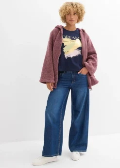 Femme bonprix Sweats|Vestes & Manteaux|Veste en sherpa coupe trapèze avec fentes latérales