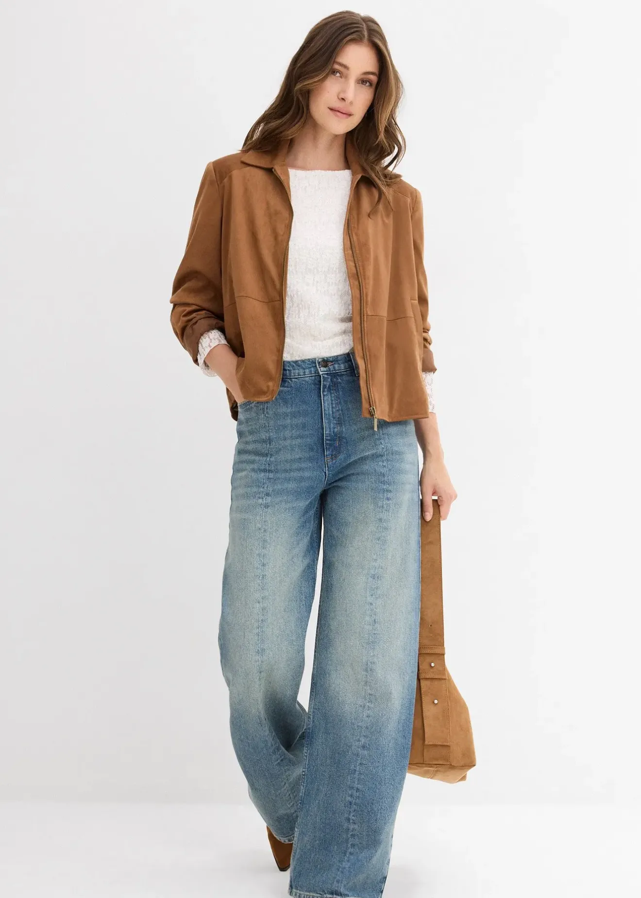 Femme bonprix Vestes & Manteaux|Veste en suédine