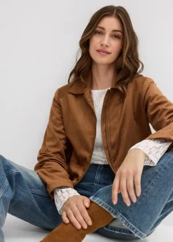 Femme bonprix Vestes & Manteaux|Veste en suédine