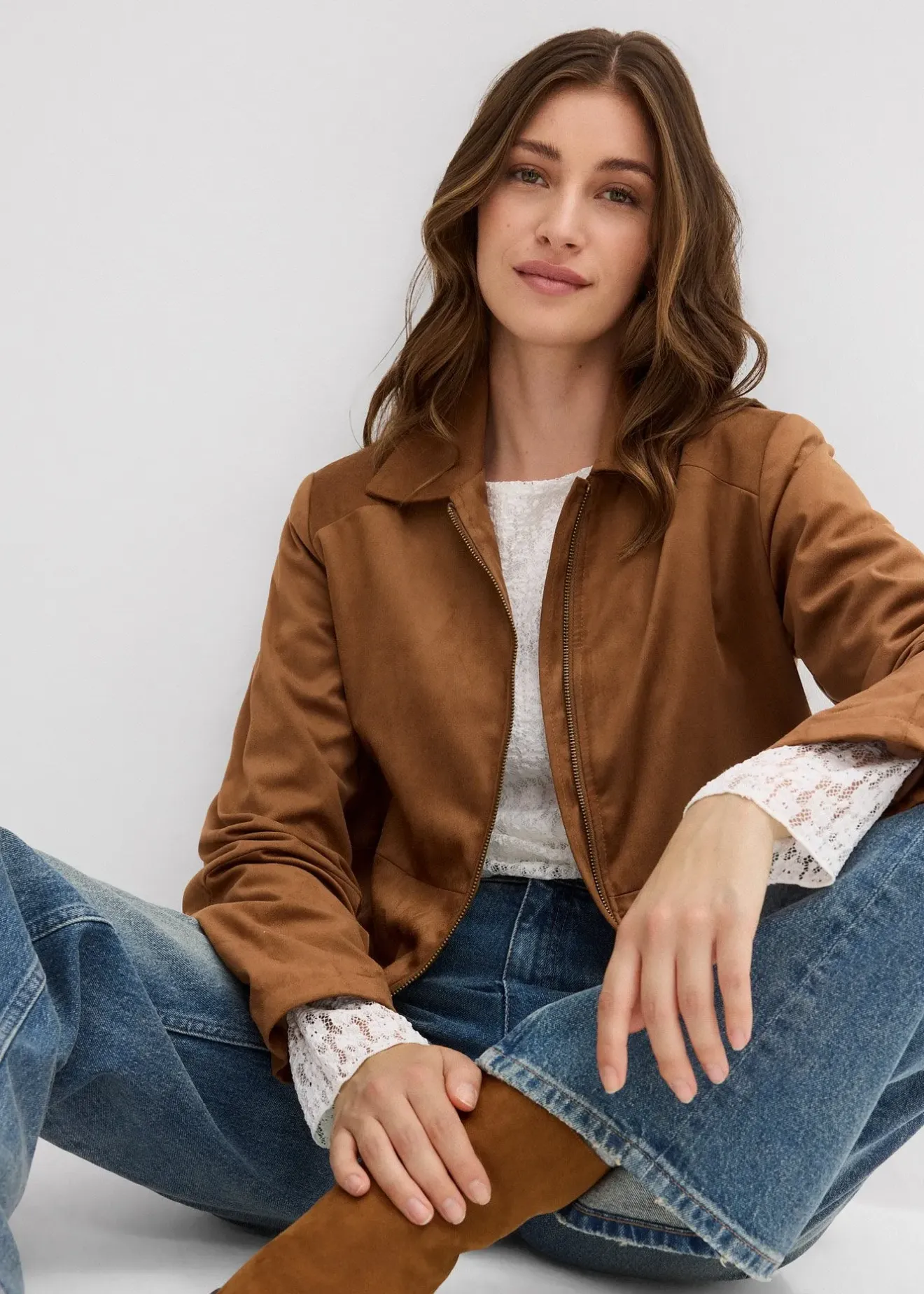 Femme bonprix Vestes & Manteaux|Veste en suédine