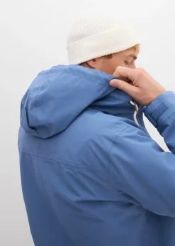 Homme bonprix Vestes|Veste imperméable à capuche et détails enduits