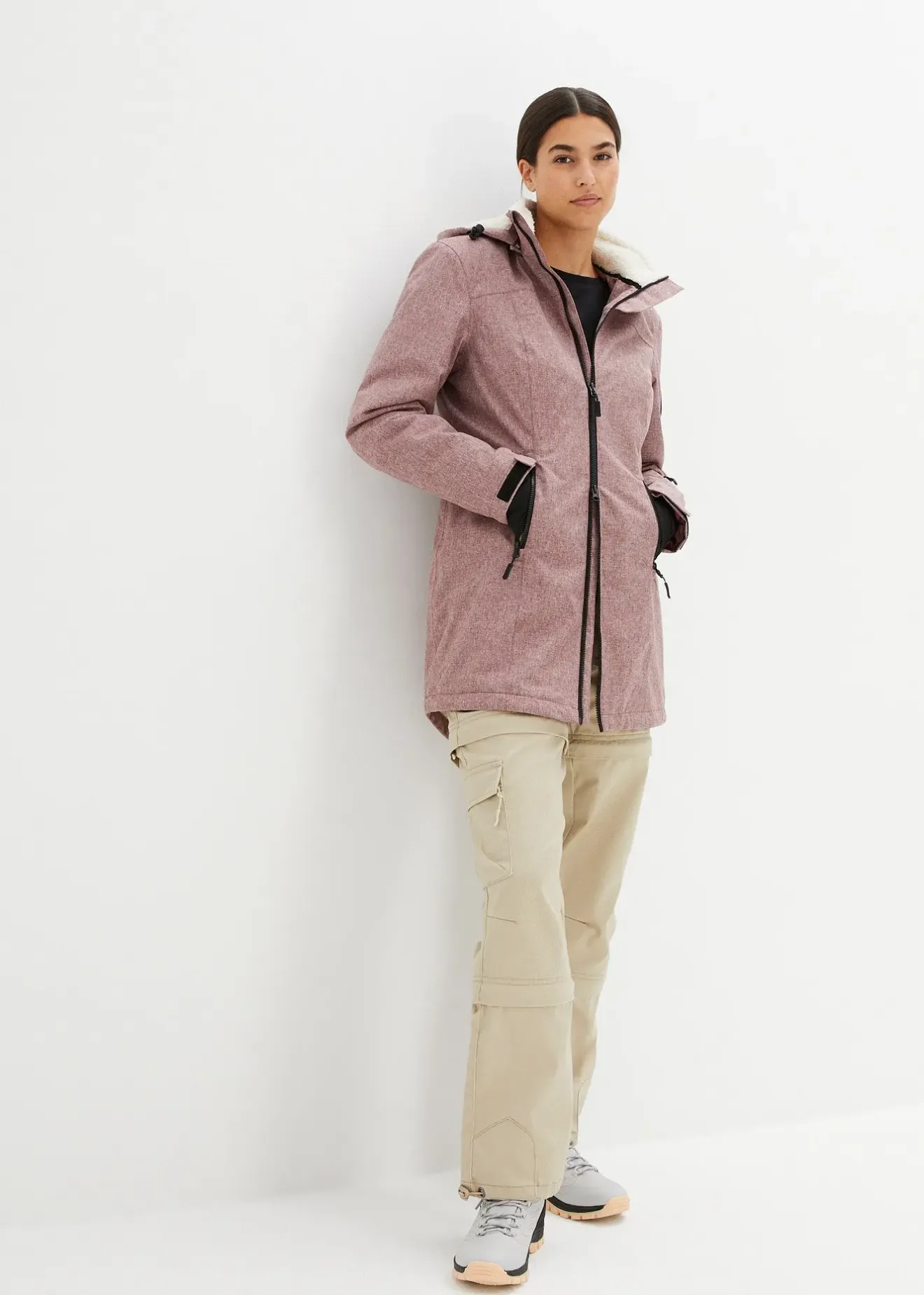 bonprix Veste longue outdoor imperméable, doublée sherpa|Femme Vestes & Manteaux