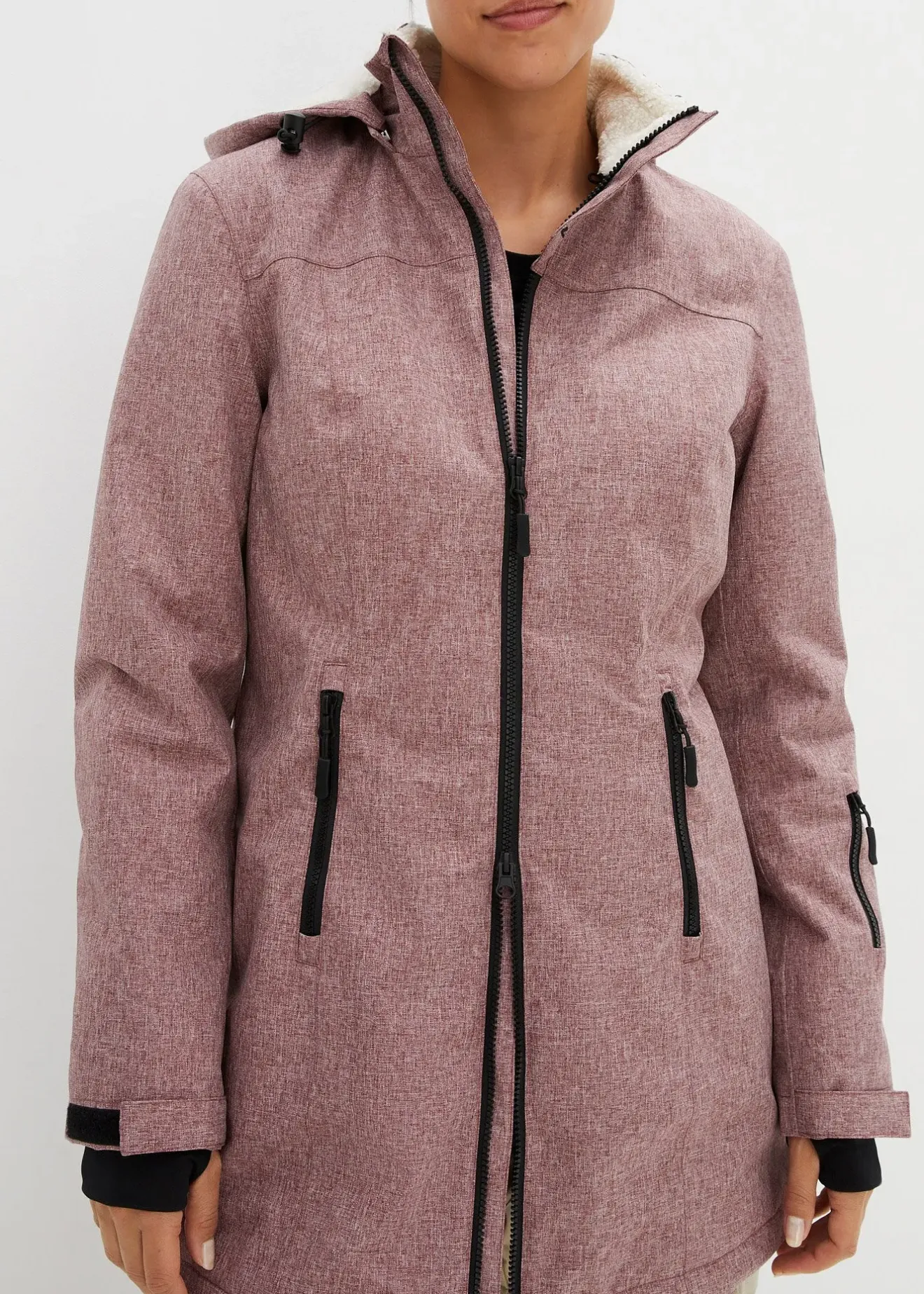 bonprix Veste longue outdoor imperméable, doublée sherpa|Femme Vestes & Manteaux