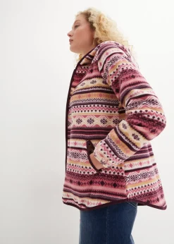 Femme bonprix Sweats|Vestes & Manteaux|Veste polaire à capuche avec motif norvégien