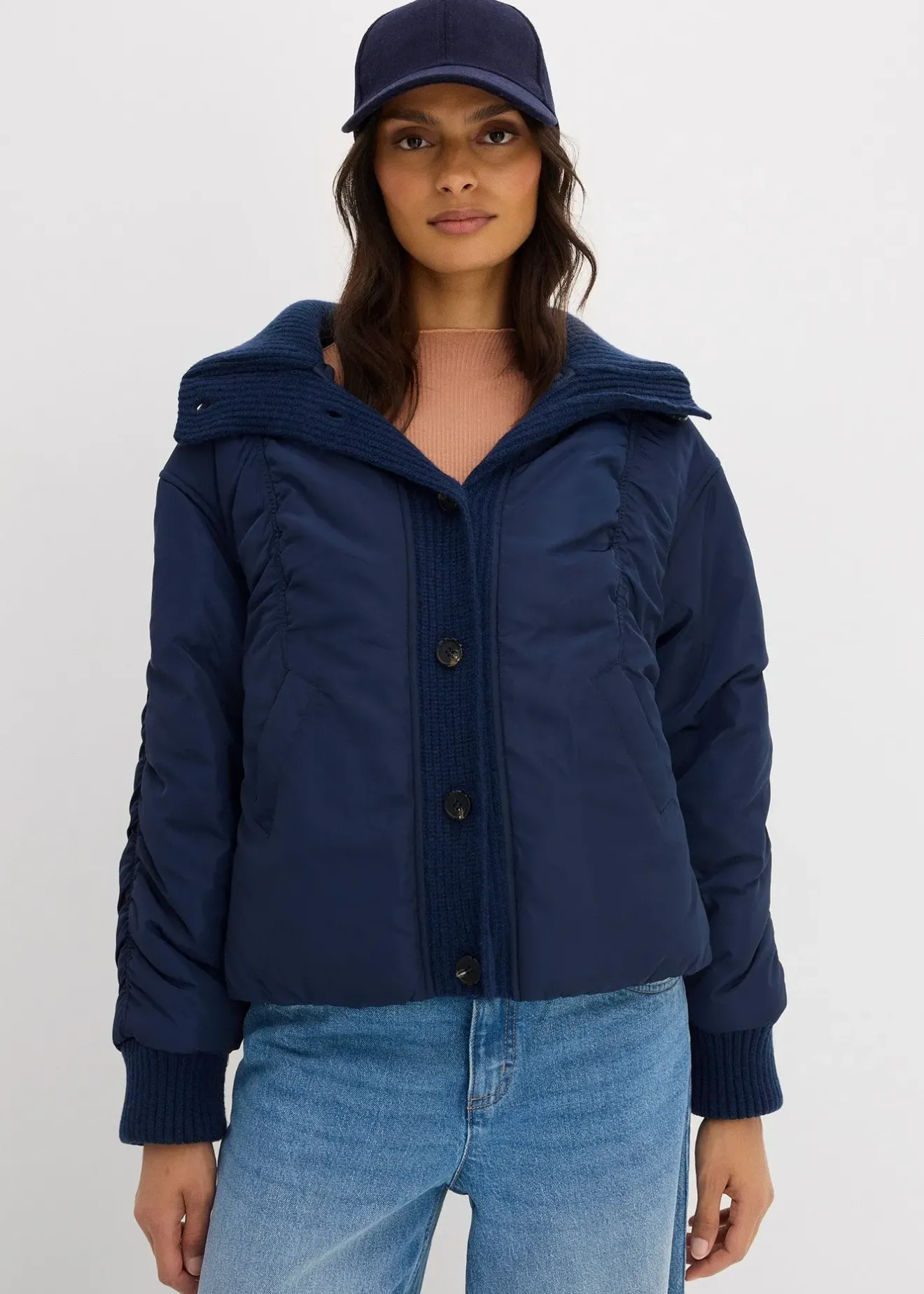 Femme bonprix Vestes & Manteaux|Veste rembourrée à finitions côtelées