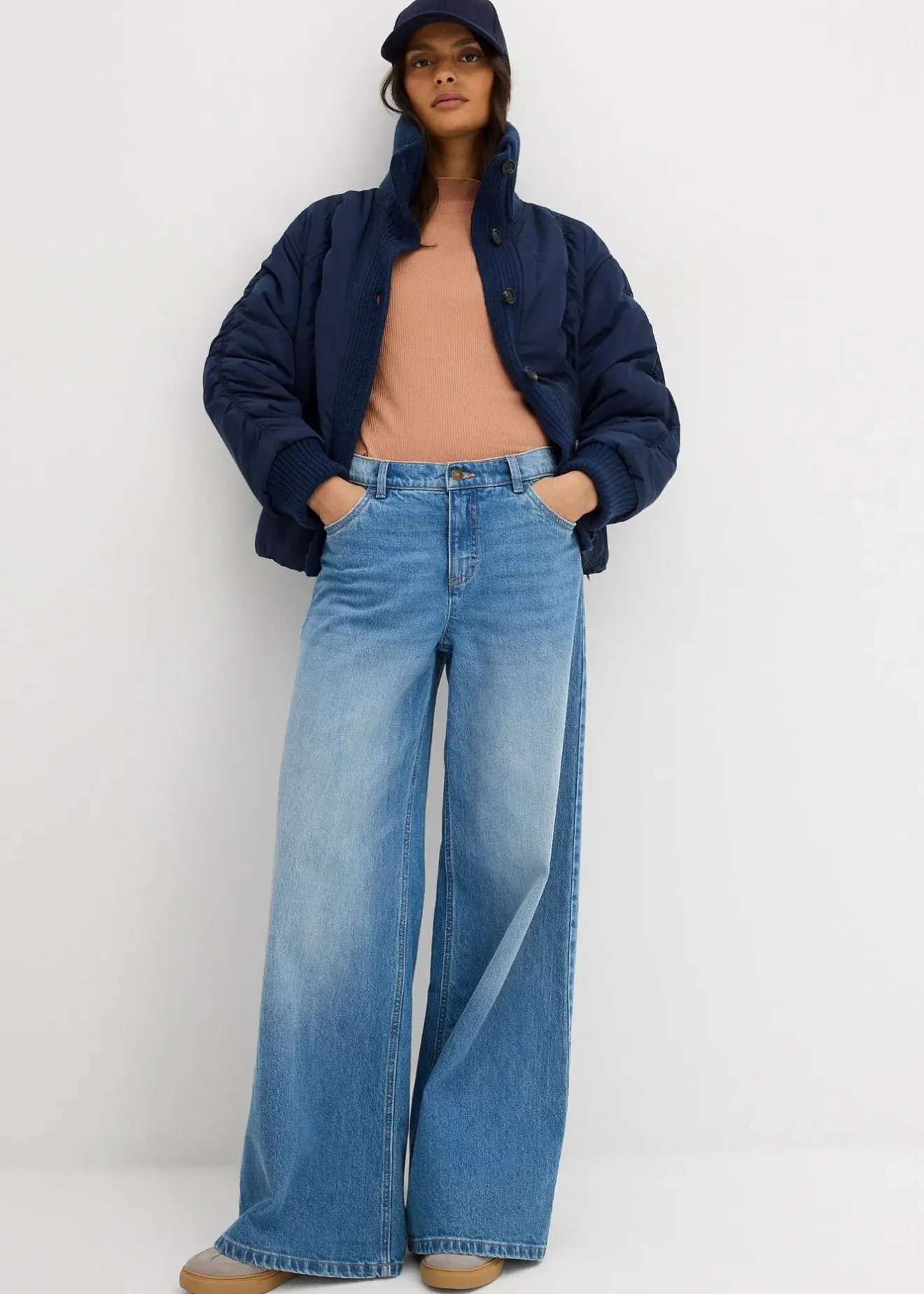 Femme bonprix Vestes & Manteaux|Veste rembourrée à finitions côtelées