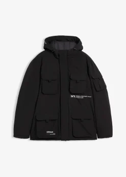 Homme bonprix Vestes|Veste rembourrée avec capuche et nombreuses poches