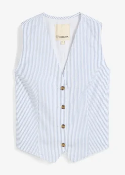 Femme bonprix Vestes & Manteaux|Veste sans manches en denim rayé