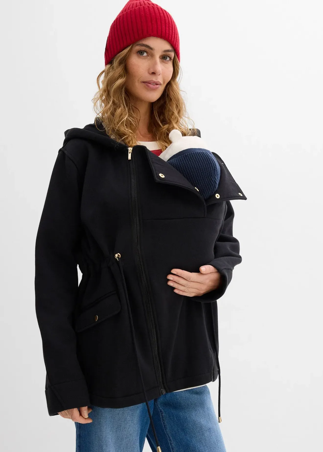 Femme bonprix Femme Enceinte|Veste zippée 2en1 pour la grossesse avec empiècement de portage