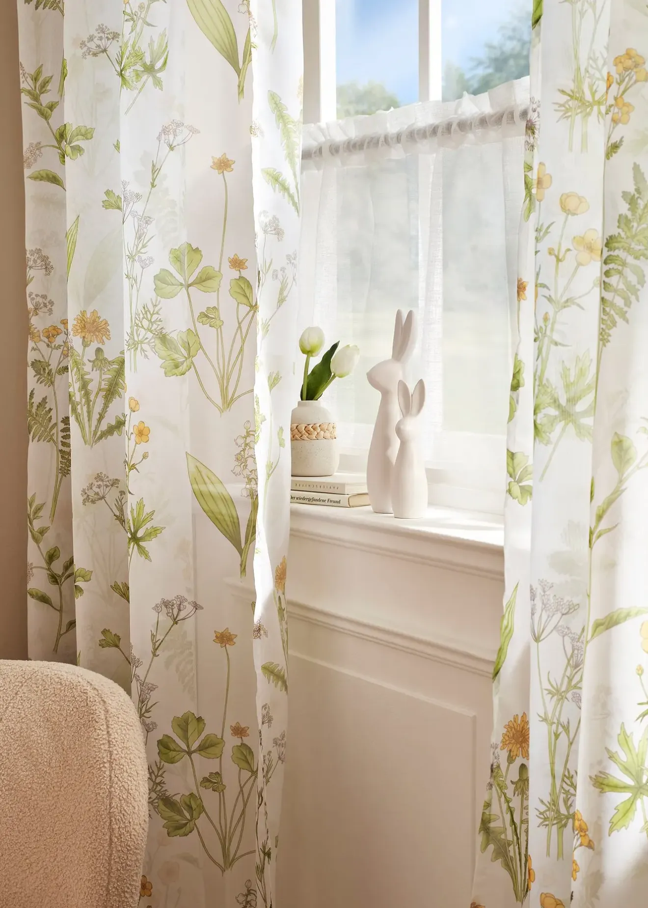 bonprix Voilage à imprimé floral (1 pce)| Salle À Manger·Voilages & Stores Bateaux|Salon·Rideaux & Voilages