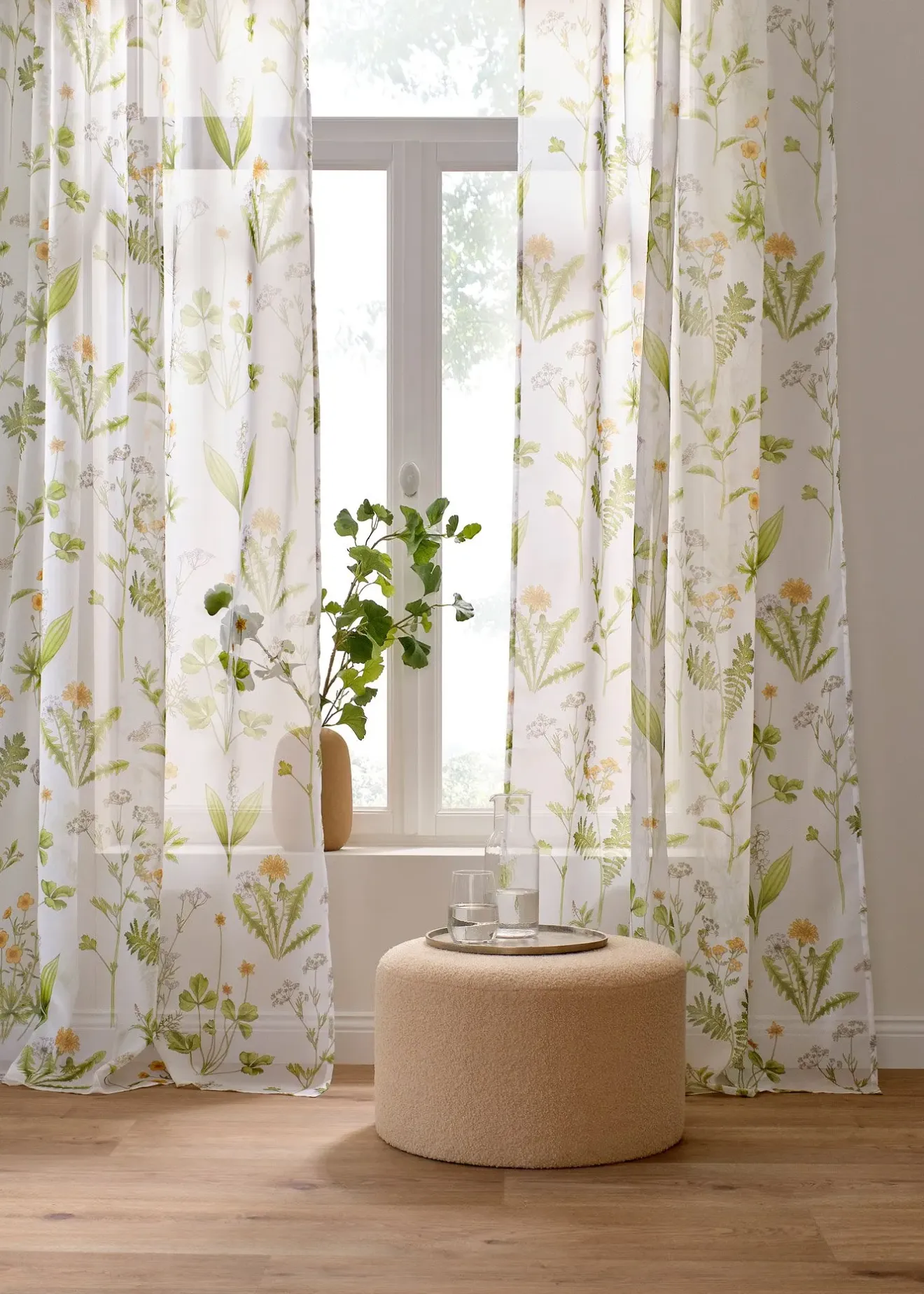 bonprix Voilage à imprimé floral (1 pce)| Salle À Manger·Voilages & Stores Bateaux|Salon·Rideaux & Voilages