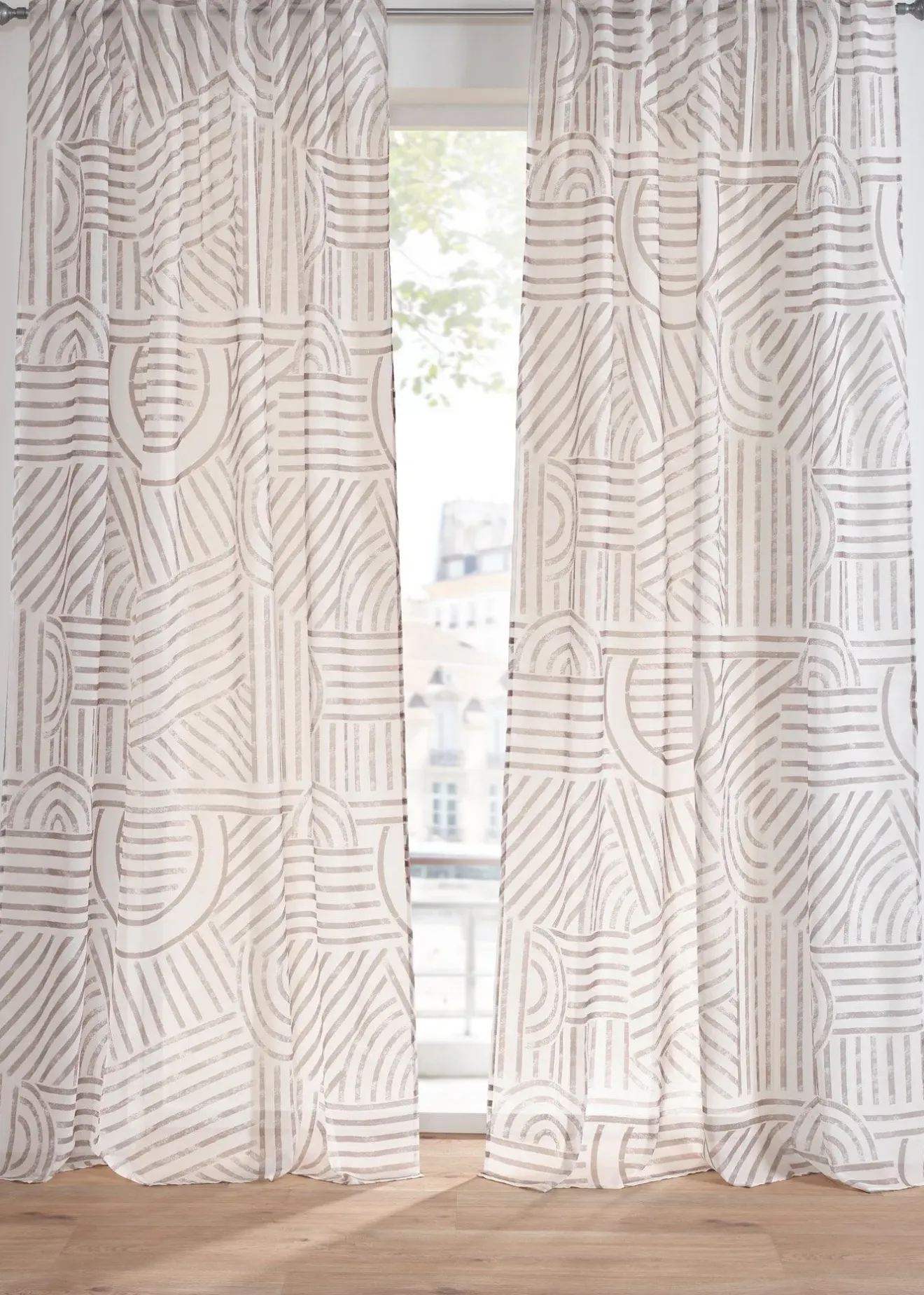 bonprix Voilage à imprimé graphique (1 pce)| Salon·Rideaux & Voilages|Voilages