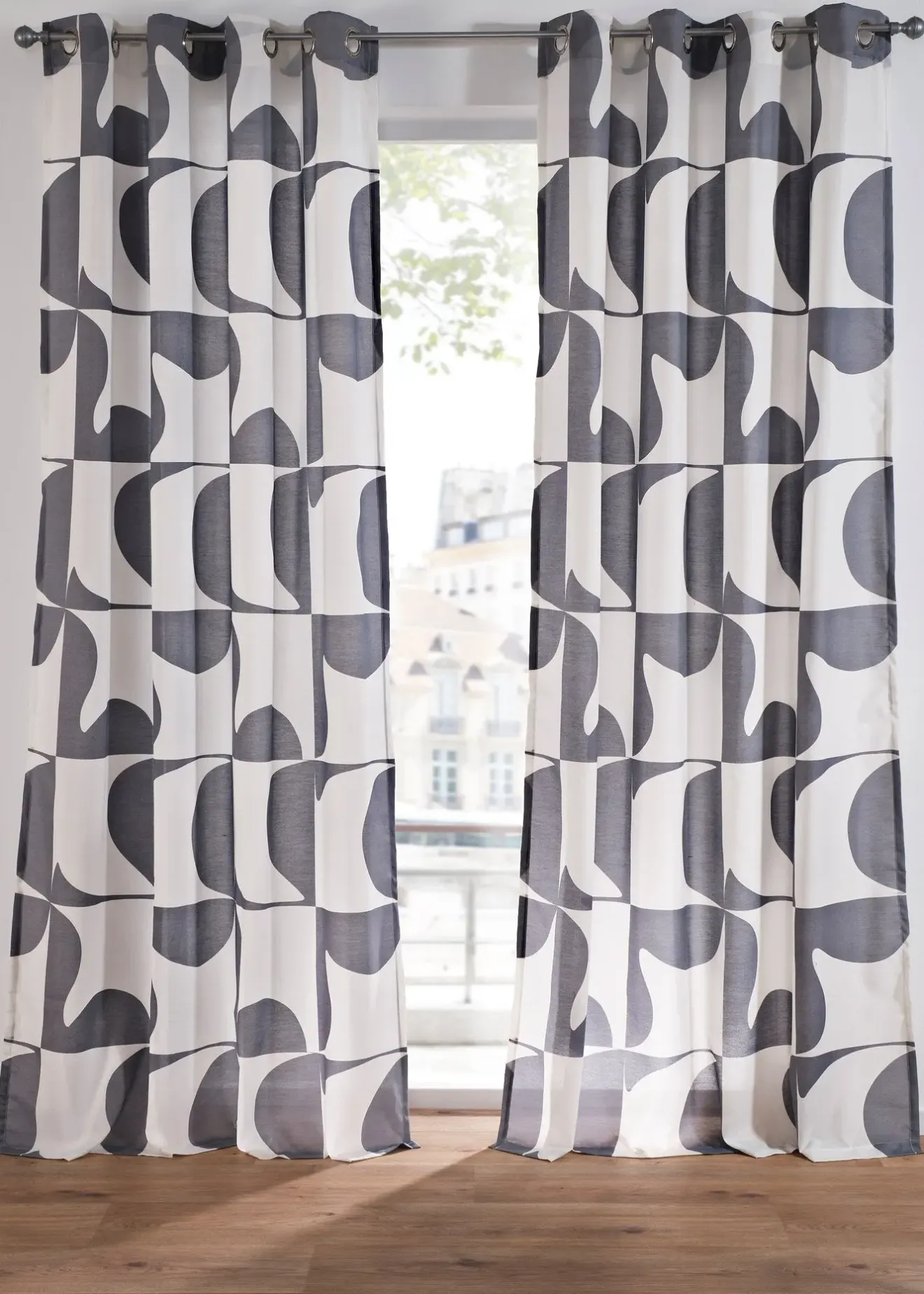 bonprix Salle À Manger·Voilages & Stores Bateaux|Salon·Rideaux & Voilages|Voilage à imprimé graphique (1 pce)