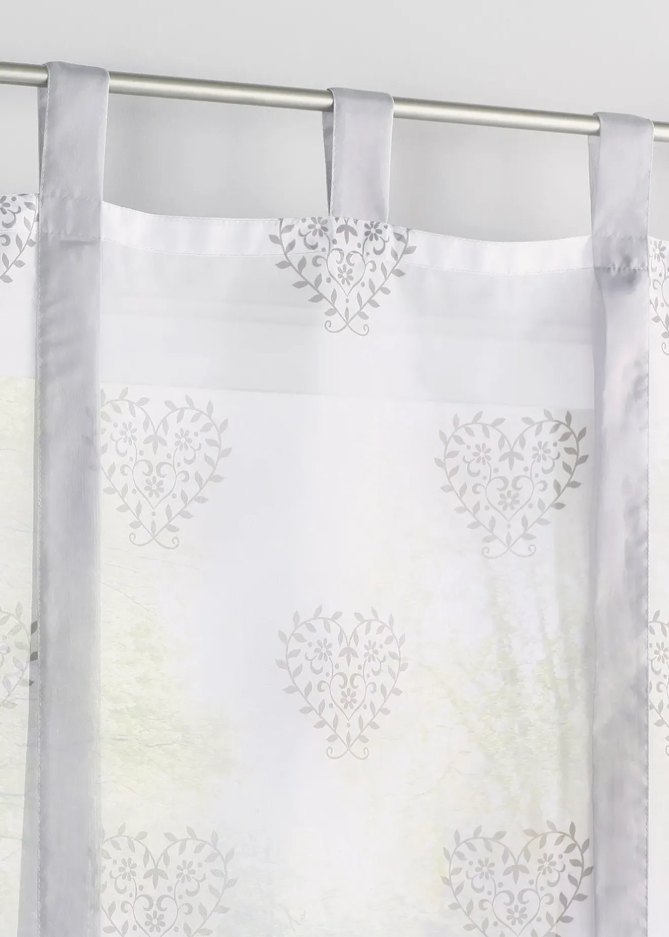 bonprix Voilage à nouer imprimé cœur| Stores