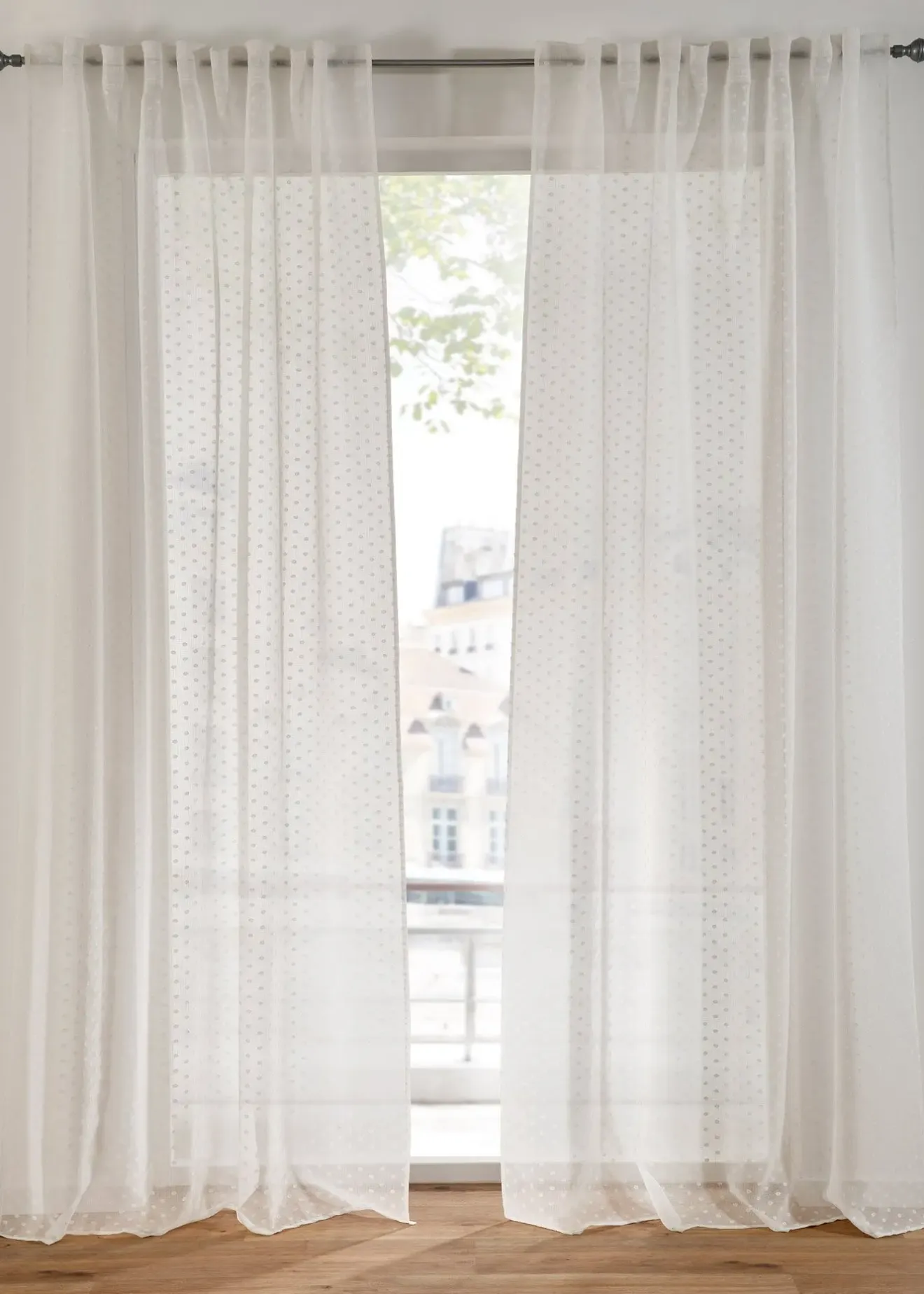 bonprix Salon·Rideaux & Voilages|Voilages|Voilage à pois jacquard (1 pce)