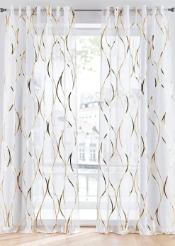bonprix Salon·Rideaux & Voilages|Voilages|Voilage transparent à imprimé brillant (1 pce)