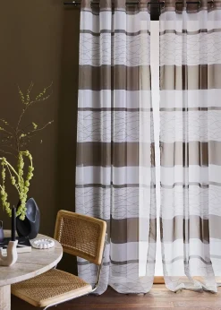 bonprix Voilages|Voilage transparent à rayures horizontales (1 pce)