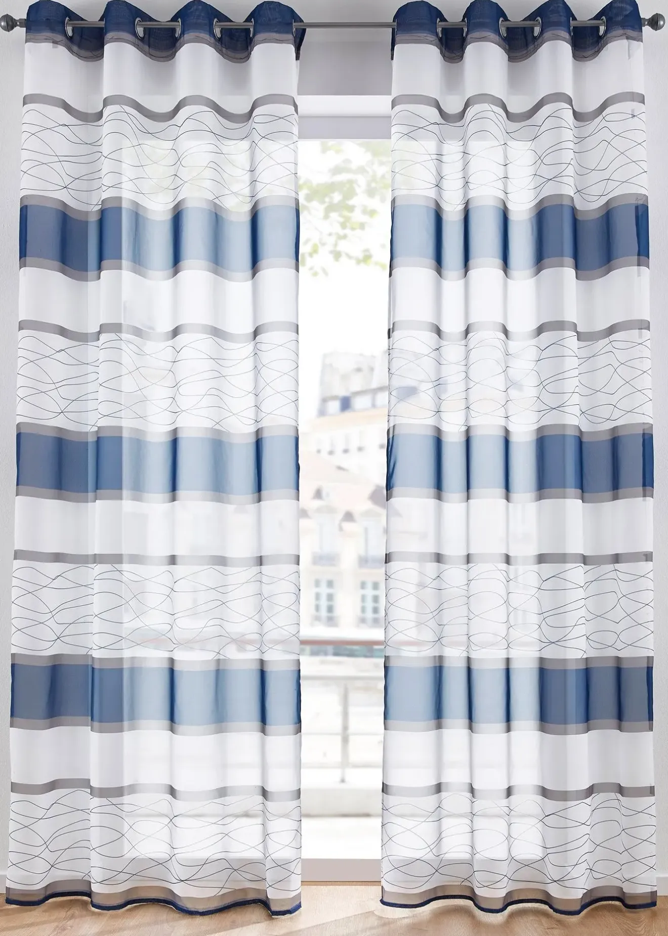 bonprix Voilage transparent à rayures horizontales (1 pce)| Voilages